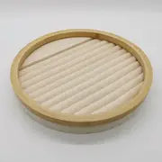 Jewelry Display Rack with Solid Wood Flannel Storage