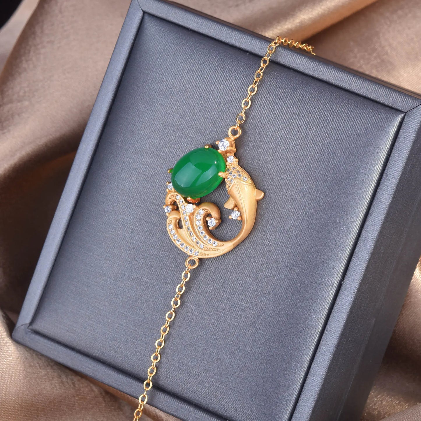 Gold Plated Synthetic Bracelet - Ancient Pharaoh Heritage