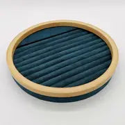 Jewelry Display Rack with Solid Wood Flannel Storage